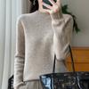 Outono e inverno sete pontos engrossado ponto fio meia gola alta suéter de lã Camisa de base de malha feminina de manga comprida para todos os jogos suéter quente