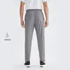 Pantalones de correr diarios tejidos repelentes al agua LU Lu 2026, pantalones casuales con forro de felpa deportiva Sorona para hombre