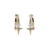 Pinza para Oreja con Colgante de Estrella Electrochapado en Oro Real de 18K, Lujo Ligero, Gama Alta, Modernos, Pendientes Sencillos, Pendientes Exquisitos y Versátiles para Mujer