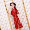 Qipao Infantil Nuevo Verano Retro Elegante Vestido de Princesa Estilo Chino Niña Pequeña Bebé Niña
