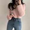 Suéter de Mohair Estilo Suave para Mujer, Jersey, Nuevo Estilo 2026, Estilo Holgado y Relajado, Top de Punto Corto con Cuello en V para Mujer