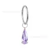 Pendientes de Piercing de Zirconia de Colores Gotas de Agua, Versión Dual Chapada en Oro de Aleación de Titanio, Pendientes Apilables Unisex, Suministro Transfronterizo