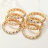 Pulseira Esmaltada Cloisonné Novo Estilo, Estilo Étnico da Moda e Único, Filigrana Oca Esmaltada, Joia Cheongsam Banhada a Ouro