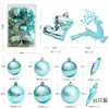 Decorações de Bolas de Natal em Estoque, Pacote de Presente com Bolas Brilhantes, Decorações de Janela, Bolas Penduradas Pintadas, Conjunto de 30 Peças, Enfeites de Árvore de Natal