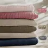 Funda de Cama de Dos Piezas de Tela Creada Transfronteriza Hilo de Algodón para Bebé Color Sólido Cubierta Completa para Cama de Bebé Sábana de Cama Transpirable de Hilo de Algodón de Doble Capa