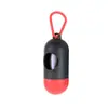 Dispensador portátil de bolsas para desechos de mascotas, caja de almacenamiento de bolsas para pasear perros, organizador de bolsas para excrementos de perro con hebilla colgante