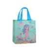 Sacola de Presente Fofa para Festa de Aniversário de Sereia Sacola de Embalagem para Presente com Estampa de Desenho Animado Bolsa de Mão em Não Tecido
