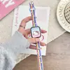 Adequado para Pulseiras de Apple Watch para as Gerações 1ª a 12ª/Ultra/Se, Pulseira de Relógio Estampada Kt com Listras Arco-Íris de Cintura Fina