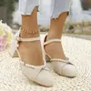 Sandalias de Verano con Punta Estilo Chino Nuevo Estilo Nacional Cheongsam Zapatos Hanfu Tacones Altos para Mujer, Nuevo Modelo Verano 2026 para Uso en Exteriores
