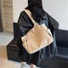 Bolsa de Lona, Uso Casual Diario, Bolso de Hombro Práctico Multifuncional, Bolso Tote Versátil de Color Sólido Simple, Mochila Escolar para Estudiantes