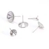 Configurações de Brinco com Base Pontiaguda de Aço Inoxidável 304, Pinos de Brinco com Copo Pontiagudo, Acessórios de Copo para Brinco DIY, Em Estoque para Atacado