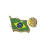 Bandera de Brasil Brasil Banderas del Mundo Insignia de Insignia de Resina de Cristal de Aguja Joyería de Aleación Metal Onda de Agua