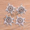 2020 nuevo 2 colores 24 * 49 mm DIY aleación accesorios de joyería colgante de timón conector redondo poroso