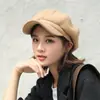 Chapéu Outono e Inverno Feminino Tendência Versátil Estilo Coreano Boné Fresh Bud Boina Outono Fashionável Novo Chapéu Octogonal Estilo Japonês