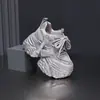 Tênis Dad Shoes Feminino 2026 Outono Novo Malha Respirável Plataforma Solado Grosso Salto Escondido Estilo Coreano Versátil Casual Tênis Esportivo
