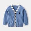 Cárdigan Casual de Punto de Manga Larga para Niños Estilo Coreano con Cuello en V, Ropa Exterior Nueva y a la Moda, Chaqueta de Primavera para Niños Pequeños y Medianos