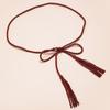 Cinturón fino con nudo de superfibra para mujer, combinable con todo, con decoración de falda, tejido Mori, estilo literario, cadena para la cintura.