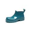 Zapatos de mujer de suela gruesa estilo coreano color caramelo para todas las estaciones sobrecalzado impermeable antideslizante tubo corto botas de lluvia de cara brillante sobrecalzado de mujer resistente al desgaste