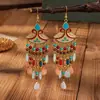 Pendientes Europeos y Americanos Bohemianos de Cuentas Semilla Transfronterizos, Estilo Vintage Festivo Aleación Forma de Gota Estilo Étnico Pendientes de Borla Venta al por Mayor
