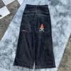 Jeans de Corte Solto para E-commerce Transfronteiriço com Estampas Street Hip-Hop Rock, Calça Reta de Pernas Largas Harajuku, Atacado Direto do Fabricante