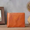 1187 Cartera Casual Retro de Piel de Vaca para Hombre Venta al por Mayor de Exportación Cartera con Múltiples Ranuras para Tarjetas Cuero Genuino Bolsillo para Monedas Pequeñas Portatarjetas