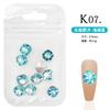 Arte de uñas K9 joyería taladro transparente súper brillante corazón torcido taladro de hacha gota de agua cuadrado gordo placa brillante diamante blanco usar accesorios para armadura al por mayor