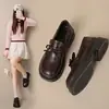 Zapatos de cuero para mujer con lazo estilo francés y suela gruesa, nuevos de verano 2026, mocasines versátiles estilo británico vintage, zapatos simples JK