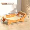 Sofá reclinable para gatos con pelota, Nido para gatos resistente al desgaste y que no suelta pelo, Sofá grande de madera maciza para gatos, Rascador para gatos, Gato caro