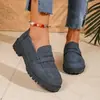 Zapatos planos tipo mocasín populares talla europea 2025 para mujer, modernos zapatos de suela gruesa talla grande para mujer, zapatos de mujer al por mayor, zapatos de mujer transfronterizos