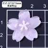 Acessórios de resina transparentes em formato de flor artificial de cinco pétalas para presilhas de cabelo, elásticos de cabelo DIY, ímãs de geladeira, decorações de copos de água e capas de celular