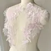 Encaje con Cordón Bordado Flores de Lentejuelas Blanco Crudo Negro Rojo Accesorios de Novia Hecho a Mano Materiales DIY Flores Terminadas Adornos