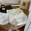 Calcinha de jacquard de renda cintura média para meninas, leve, respirável, fresca, altamente elástica, semitransparente, calcinha feminina estilo triângulo 3349