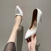Tacones altos color piel, tacones de aguja, novedad primavera/otoño 2025, punta francesa, boca baja, etiqueta versátil, profesional, elegante, planos para mujer