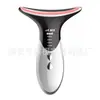 Dispositivo de Beleza Massageador Vibratório com Ondas de Luz Recarregável, Lifting Facial e Firmador com Microcorrente e Compressa Quente para o Pescoço, Equipamento de Beleza