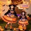 Vestido Lolita Princesa Calabaza para Niñas Disfraz Cosplay de Halloween para Niños Vestido para Actuación en Festival Vestido con Falda Abullonada