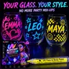 Marcadores de pintura en vidrio UV fluorescentes transfronterizos, 12 colores, plumas que brillan con luz negra para pintar y graffitear tazas de vidrio DIY