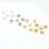 Banho de Ouro 14k Cobre Colorfast Banhado Flor de Seis Pétalas Flor Oca Tampa de Flor Base de Flor Pulseira com Contas Colar Acessórios de Joias DIY C02