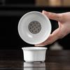 Tigela com Tampa Sancai de Alto Padrão Estilo Chinês em Porcelana Branca Alta de Dehua, Adequada para Sala de Chá Doméstica, Xícara de Chá Individual com Logo