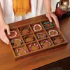 Bandeja de Exhibición para Joyería de Madera de Nogal con Veta, en Stock, para Pulseras, Brazaletes y Almacenamiento y Exhibición de Joyería de Cristal