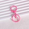 Llavero colgante de tres piezas con hebilla de langosta de ocho caracteres con pintura metálica de color, accesorios de joyería DIY, material para llavero