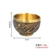 Copo de Oferta de Água de Latão para Uso Doméstico, Taça de Vinho para Adoração ao Deus da Riqueza, Copo de Buda Totalmente de Cobre, Copo de Oferta de Água para Salão de Buda, Tamanho Pequeno