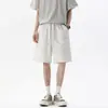 2026 Nuevos Shorts Deportivos Casuales Desestructurados Estilo Americano para Hombre, Marca de Moda, Color Sólido, Versátiles, Pantalones de Chándal de Pierna Ancha Sueltos de Cinco Puntos