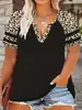 Camiseta Feminina Manga Curta Estampada Estilo Étnico Gola V Tamanho Grande Moda Fashion Comércio Exterior Site Independente Americano Europeu Primavera/Verão 2026