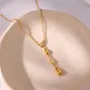 Nova Corrente de Clavícula para Mulheres, Colar com Padrão de Gota d'Água Europeu e Americano Cross-border de Luxo Leve, Inlaid com Strass, Nicho, Exquisito, Versátil, Temperamento