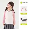 69,90 por quaisquer 3 itensCamisetas de manga comprida infantis da Dudu, roupas de outono, camisetas básicas para meninos, blusas da moda para meninas para o outono