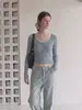 Cárdigan corto de punto bordado estilo americano picante para mujer, nuevo top de punto de manga larga para mujeres petite, principios de otoño 6301