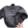 Sudadera con cuello alto y forro polar para niños, elegante y gruesa para otoño e invierno, ropa nueva para niños, top cálido para bebés y niños pequeños