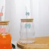 Entra en la Taza de Bebida Jugo de Nube Linda Gran Capacidad Resistente a Altas Temperaturas Taza de Una Sola Capa Taza con Lazo Taza con Popote