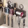 Suporte de secador de cabelo com ventosa Suporte de parede para secador de cabelo no banheiro Suporte de parede para secador de cabelo no banheiro Suporte de enrolar para secador de cabelo Artefato de armazenamento doméstico
