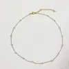 Collar de Perlas Estilo Ins de Nuevo Estilo para Comercio Exterior Europeo y Americano, Cadena para Clavícula Personalizada, Collar de Perlas de una Sola Capa Simple y de Lujo Ligero para Mujer
